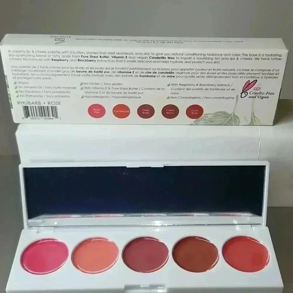 RHUBARB + ROSE CREAMY LIP & CHEEK PALETTE